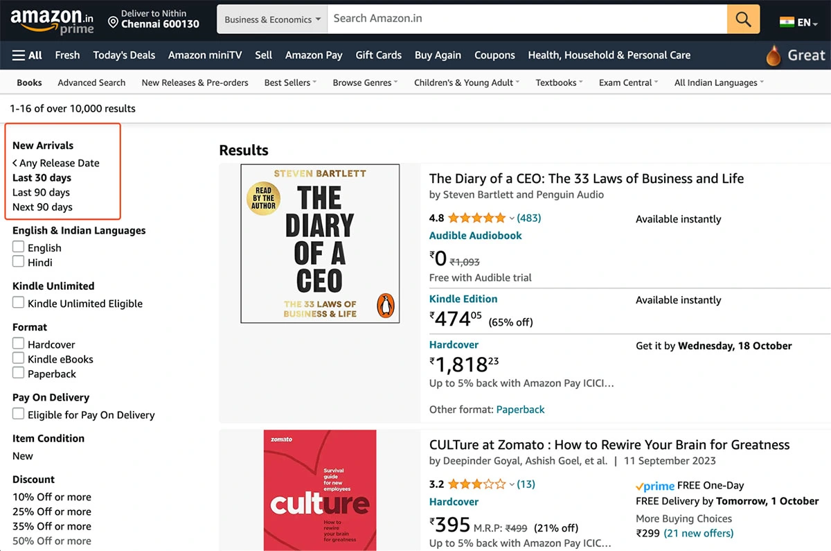 Find podcast guests with new product launches in amazon
