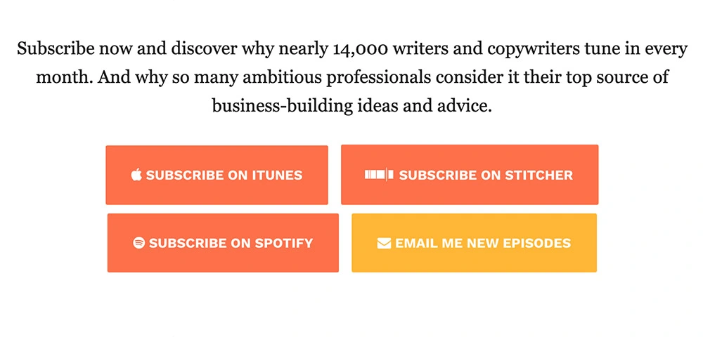 podcats landing page links to plataforms example