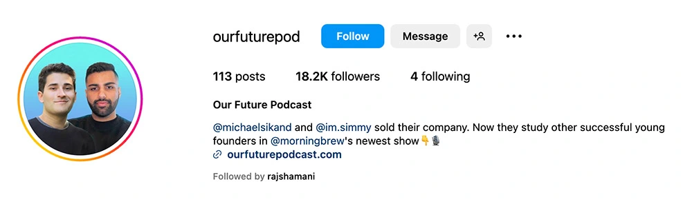 landing page social media link in bio