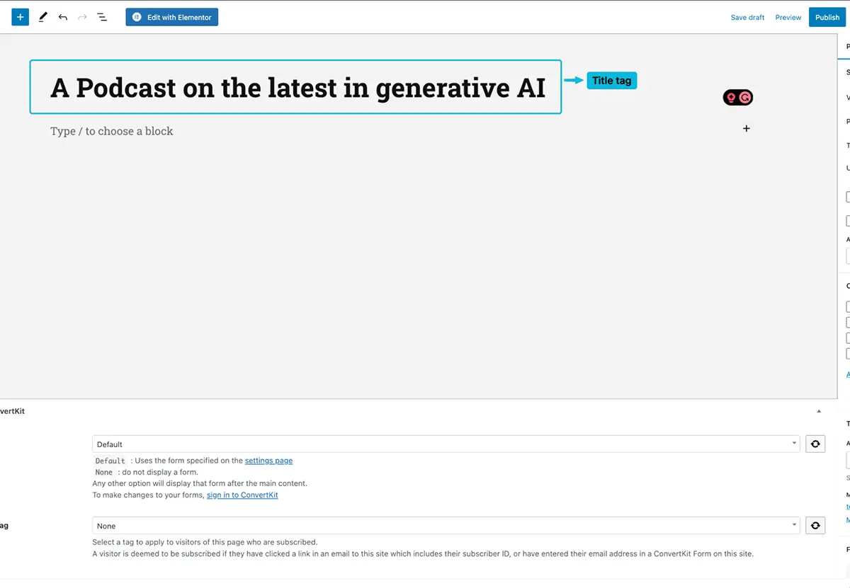 example of title tag on wordpress