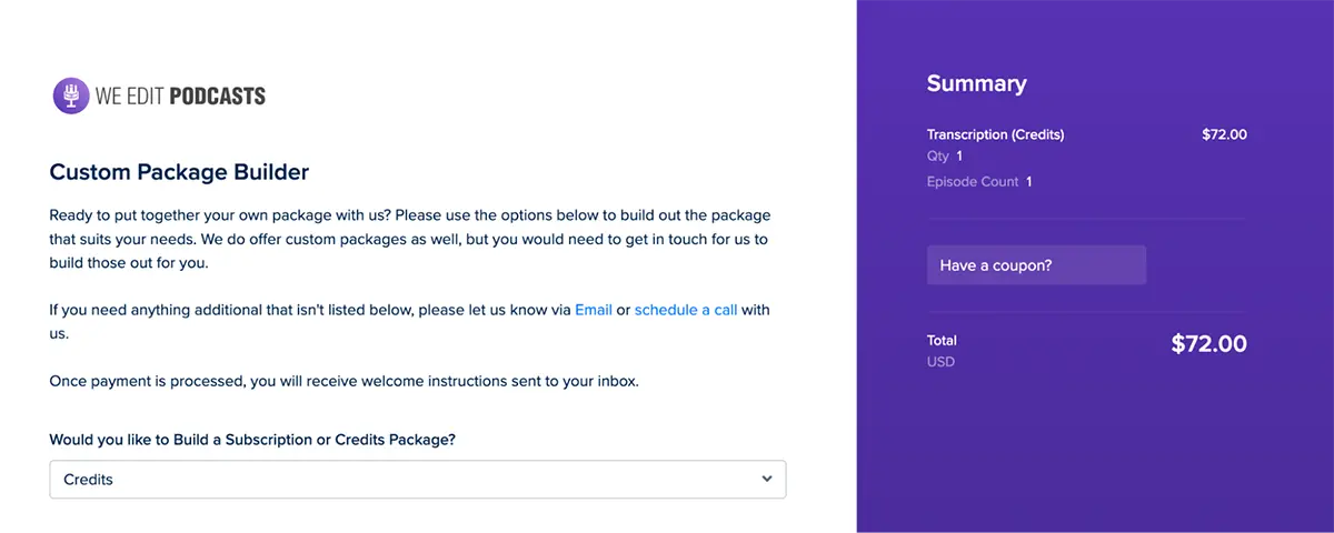 podcasting agency offering transcription services
