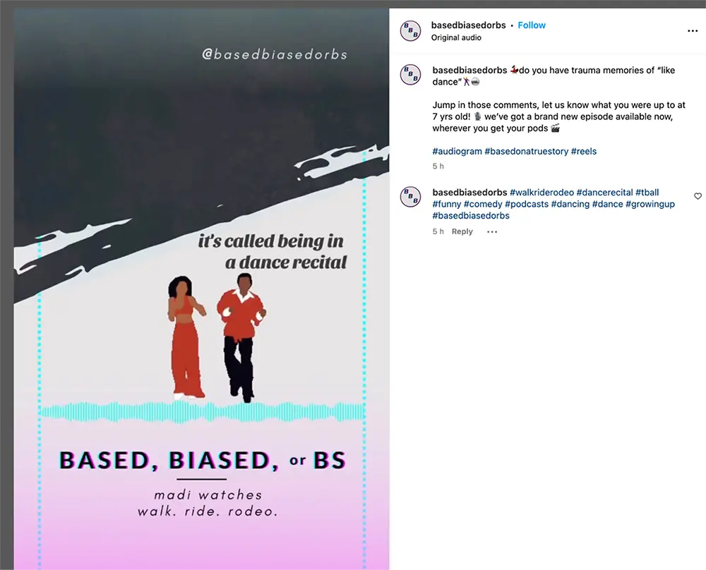 인스타그램의 팟캐스트 오디오그램