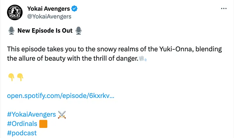 example of podcast tweet