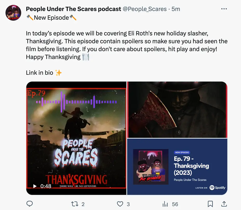 example of podcast tweet