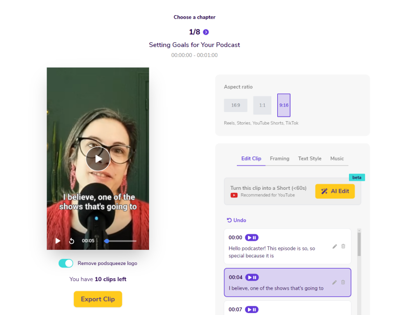 podcast clip maker